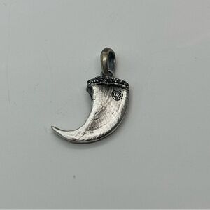 David Yurman Sterling Silver Bear Claw Tooth Pendant with Black Diamonds